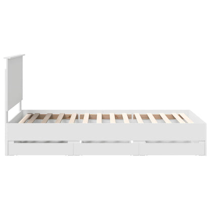 vidaXL Bed Frame with Drawer White 100 x 200 cm Engineer Wood