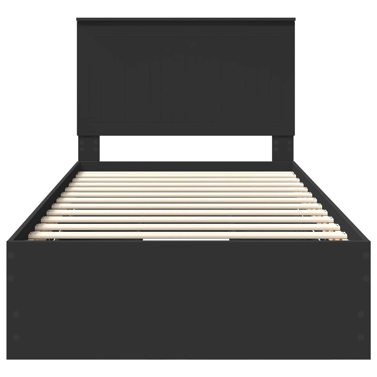 vidaXL Bed Frame with Drawer Black 100 x 200 cm Engineer Wood