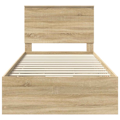 vidaXL Bed Frame with Drawer Sonoma Oak 100 x 200 cm Engineer Wood