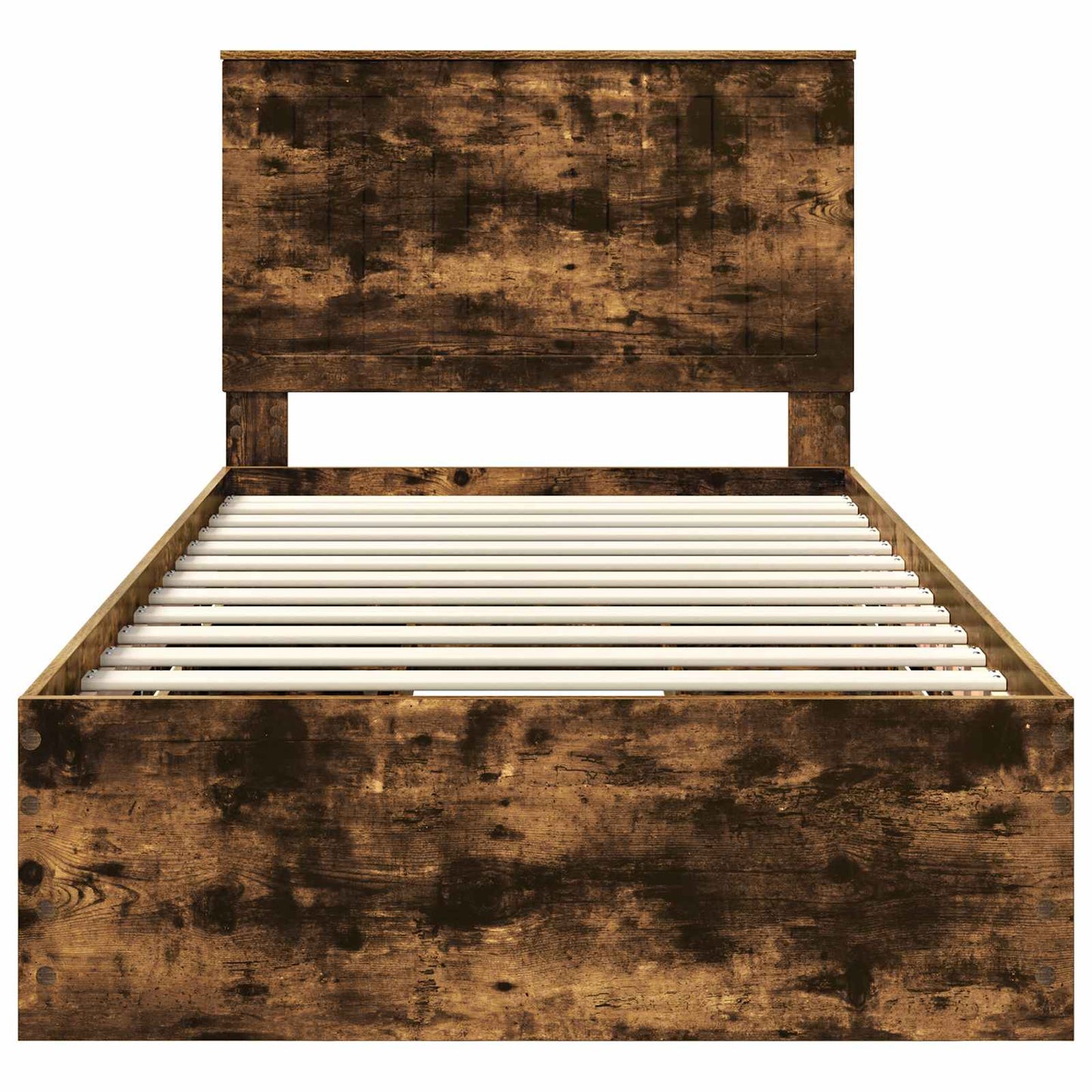 vidaXL Bed Frame with Drawer Smoked Oak 100 x 200 cm Engineer Wood