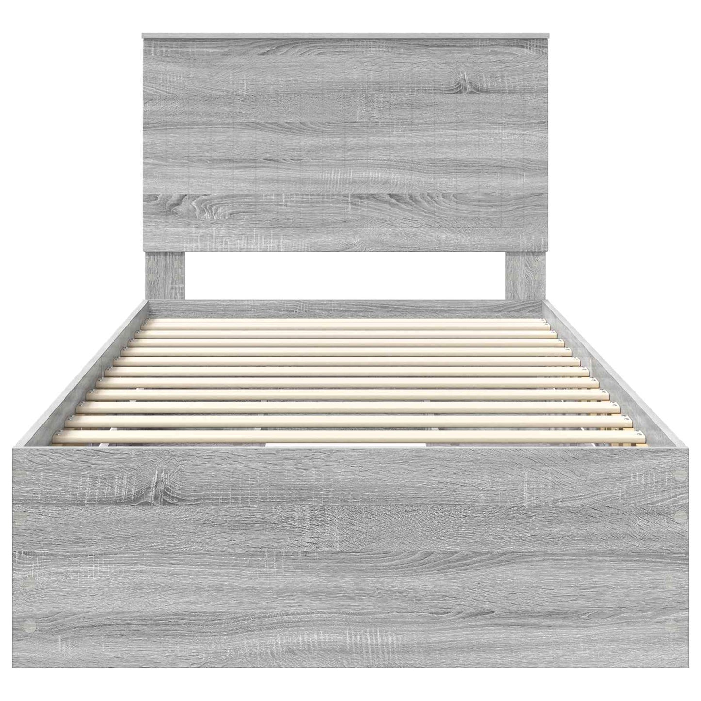 vidaXL Bed Frame with Drawer Grey Sonoma 100 x 200 cm Engineer Wood