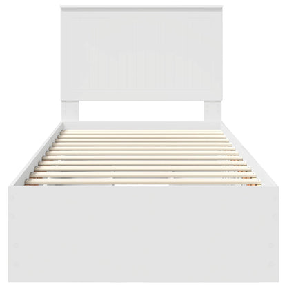 vidaXL Bed Frame with Drawer White 90 x 200 cm Engineer Wood