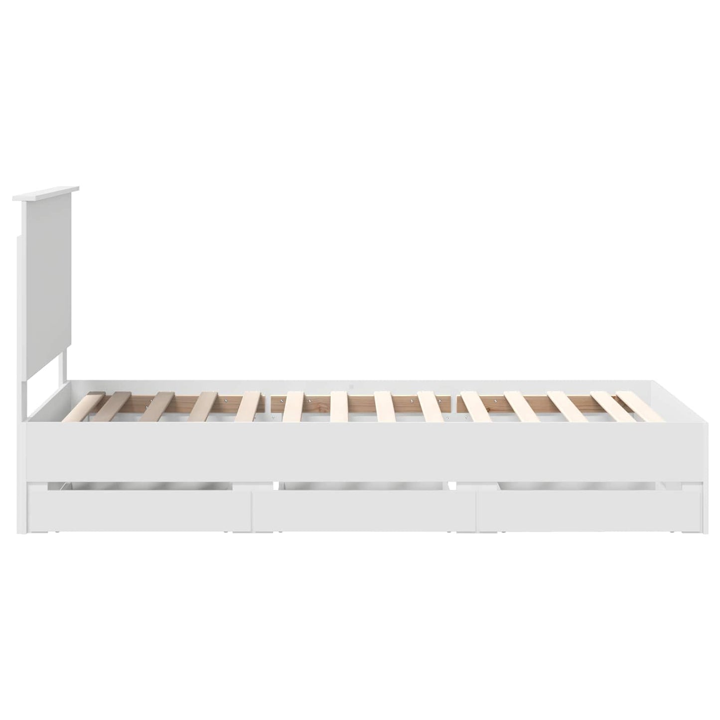 vidaXL Bed Frame with Drawer White 90 x 200 cm Engineer Wood