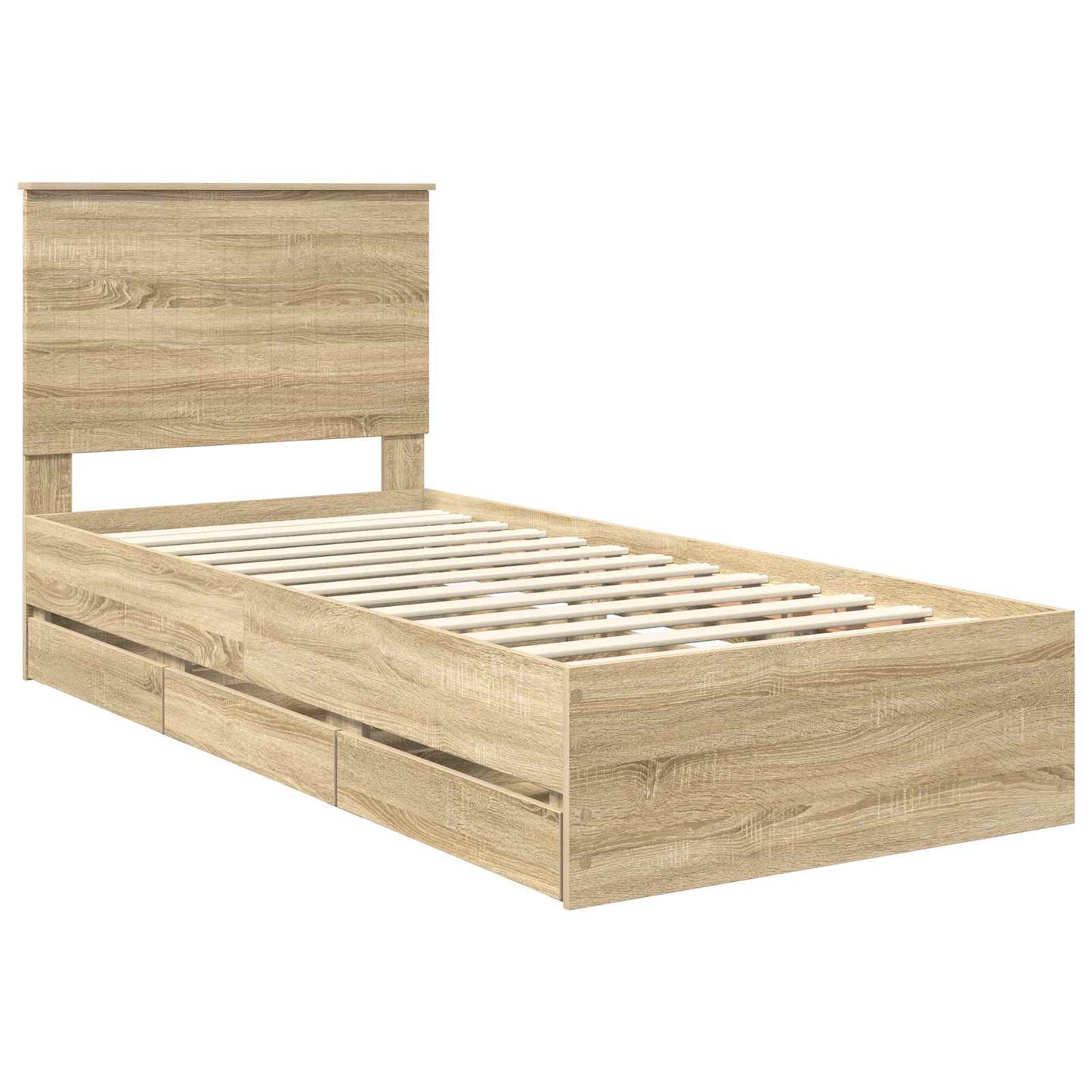vidaXL Bed Frame with Drawer Sonoma Oak 90 x 200 cm Engineer Wood