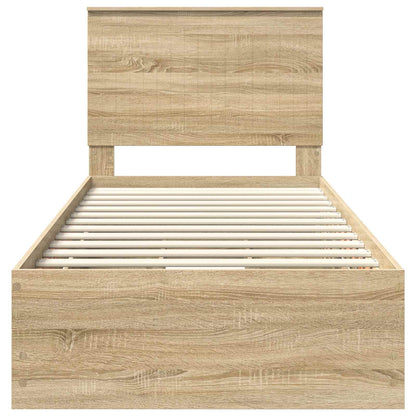 vidaXL Bed Frame with Drawer Sonoma Oak 90 x 200 cm Engineer Wood