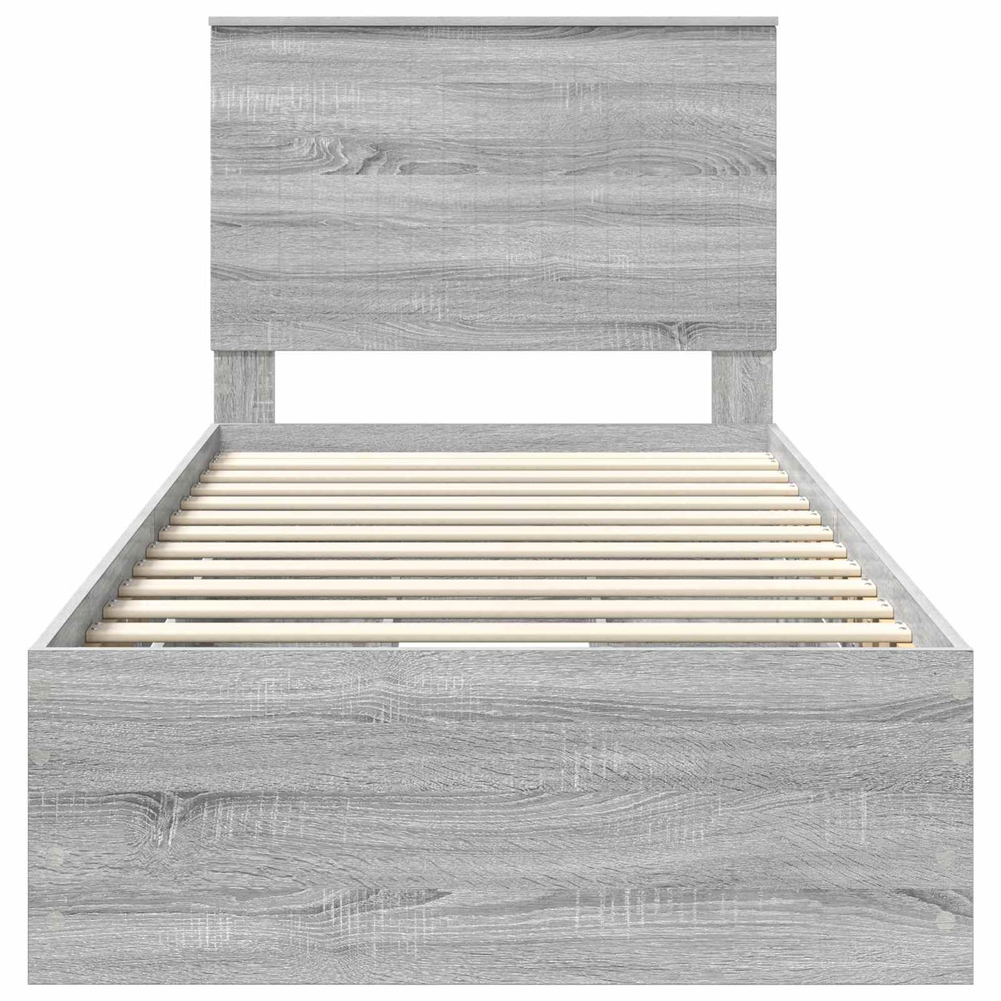 vidaXL Bed Frame with Drawer Grey Sonoma 90 x 200 cm Engineer Wood