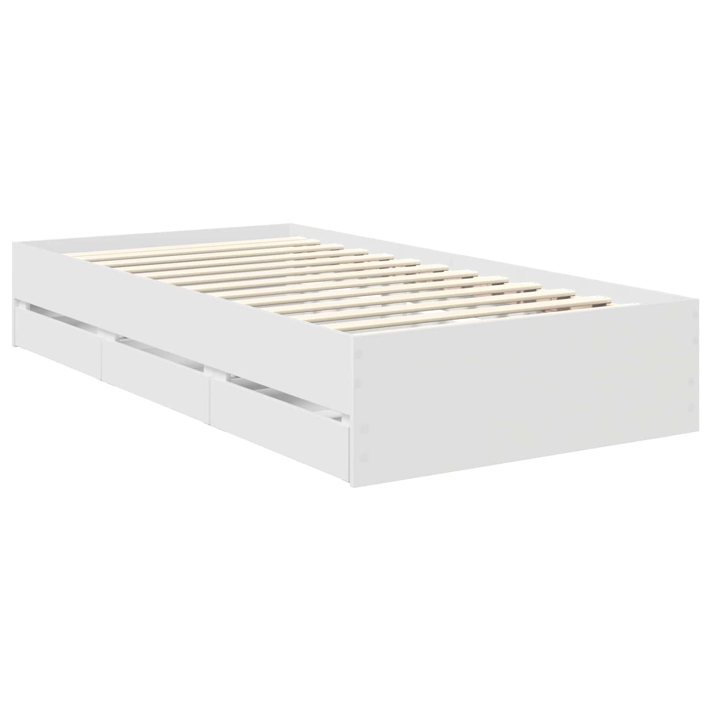 vidaXL Bed Frame with Drawer White 90 x 190 cm Engineer Wood
