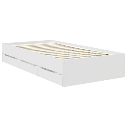 vidaXL Bed Frame with Drawer White 90 x 190 cm Engineer Wood