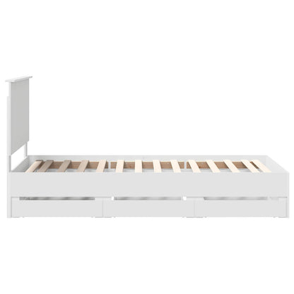 vidaXL Bed Frame with Drawer White 90 x 190 cm Engineer Wood