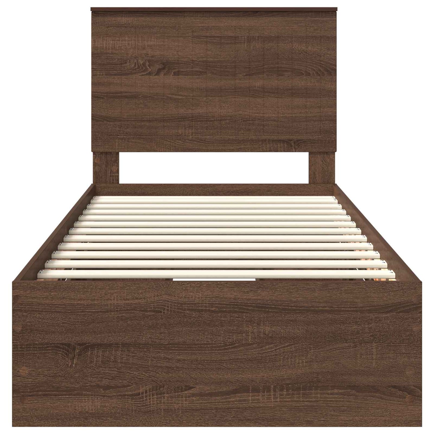 vidaXL Bed Frame with Drawer Brown Oak 90 x 190 cm Engineer Wood