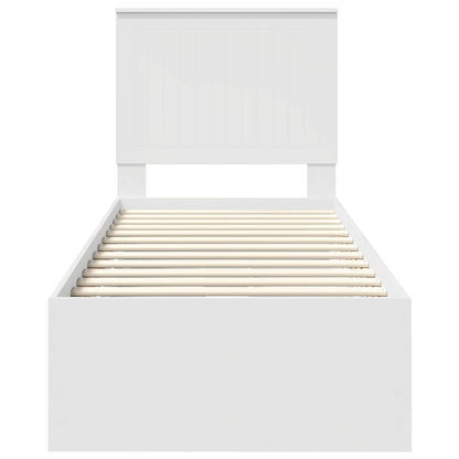 vidaXL Bed Frame with Drawer White 75 x 190 cm Engineer Wood