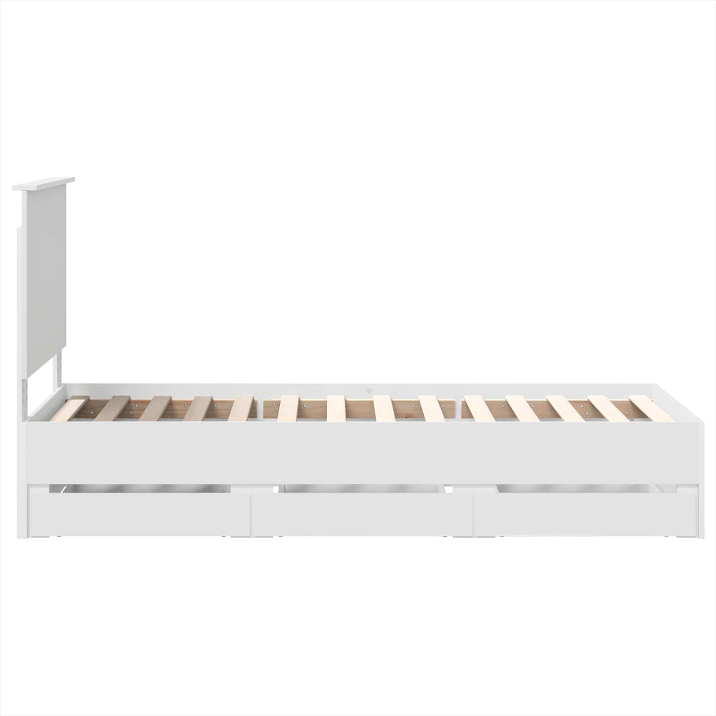 vidaXL Bed Frame with Drawer White 75 x 190 cm Engineer Wood