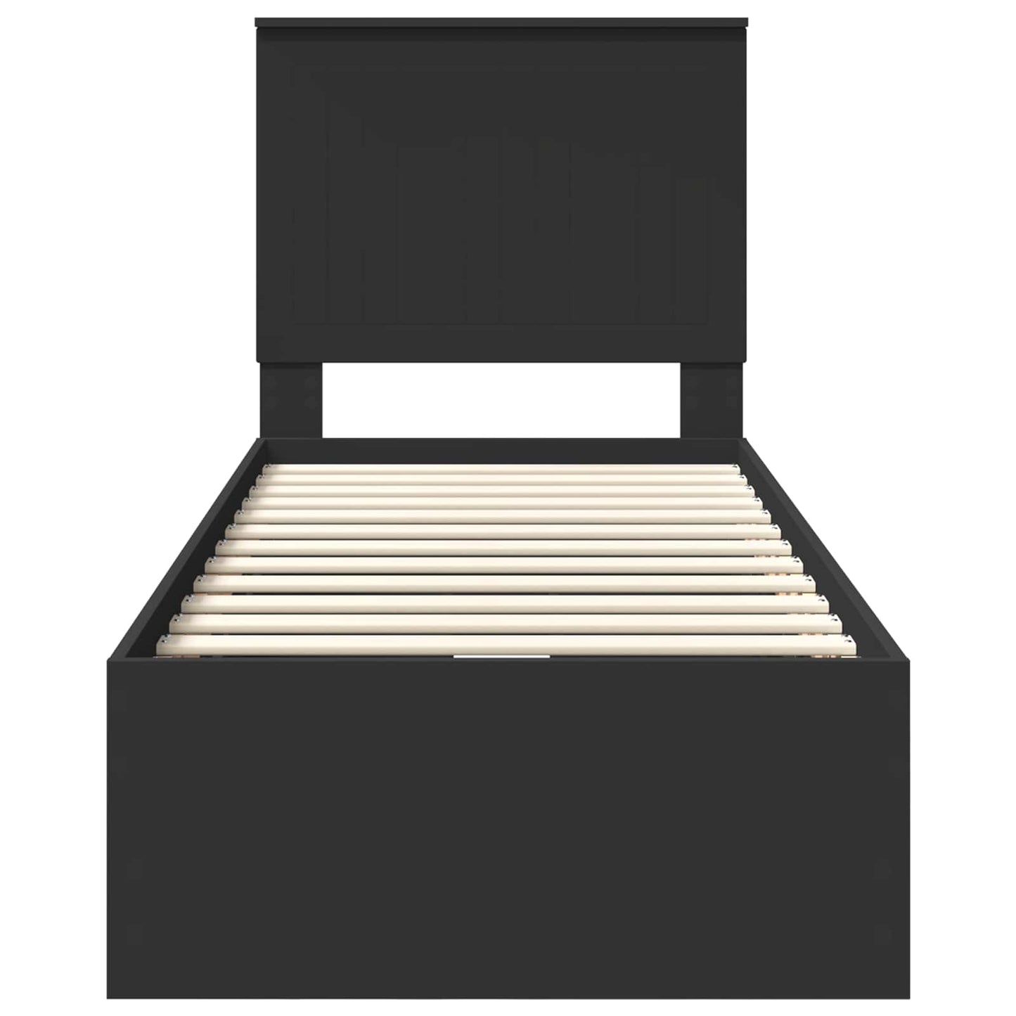 vidaXL Bed Frame with Drawer Black 75 x 190 cm Engineer Wood