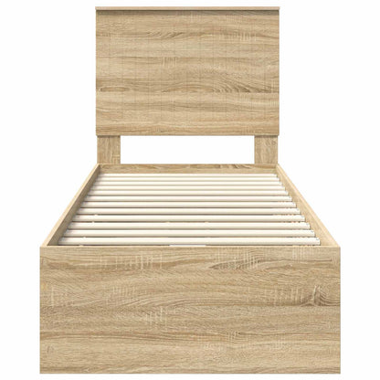 vidaXL Bed Frame with Drawer Sonoma Oak 75 x 190 cm Engineer Wood