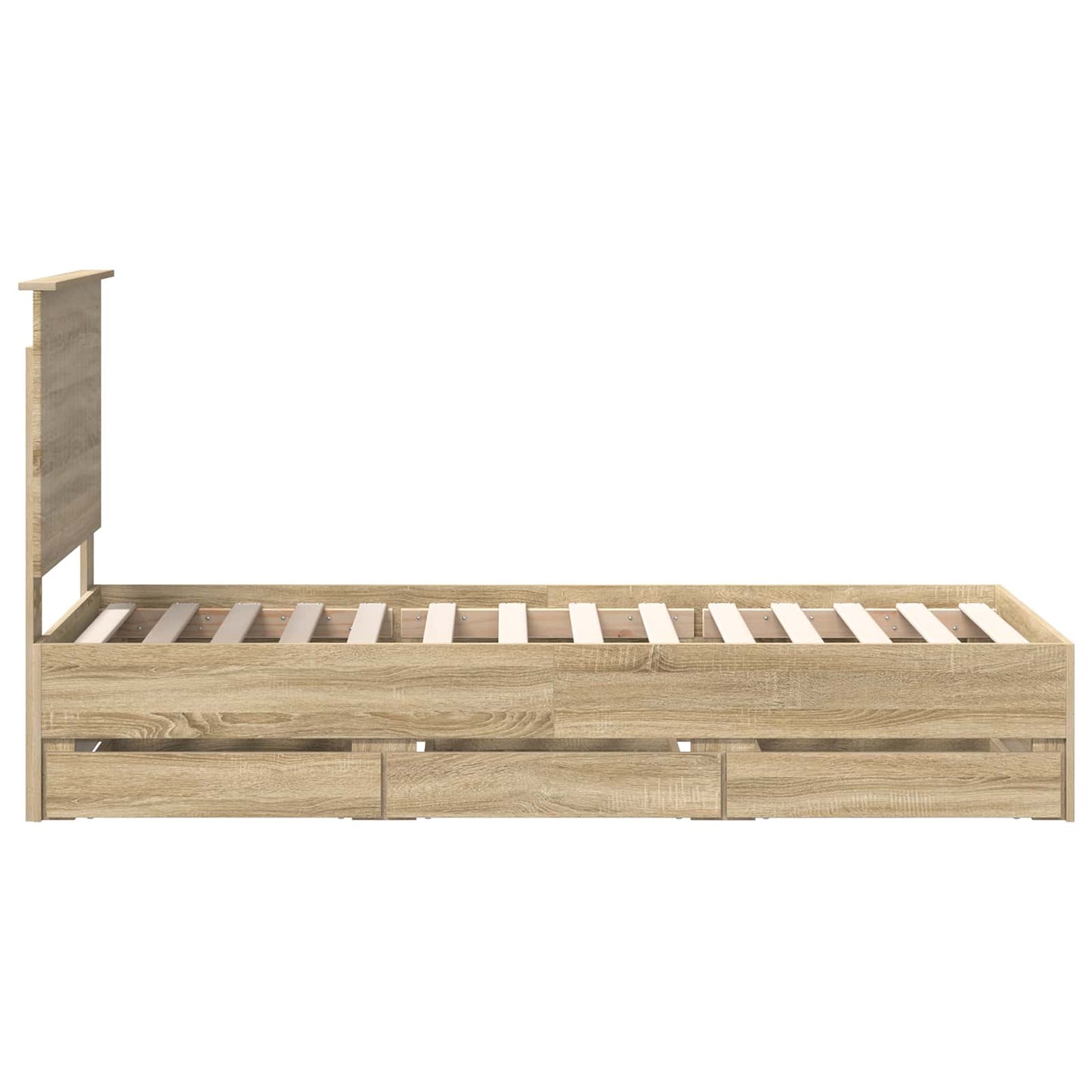 vidaXL Bed Frame with Drawer Sonoma Oak 75 x 190 cm Engineer Wood