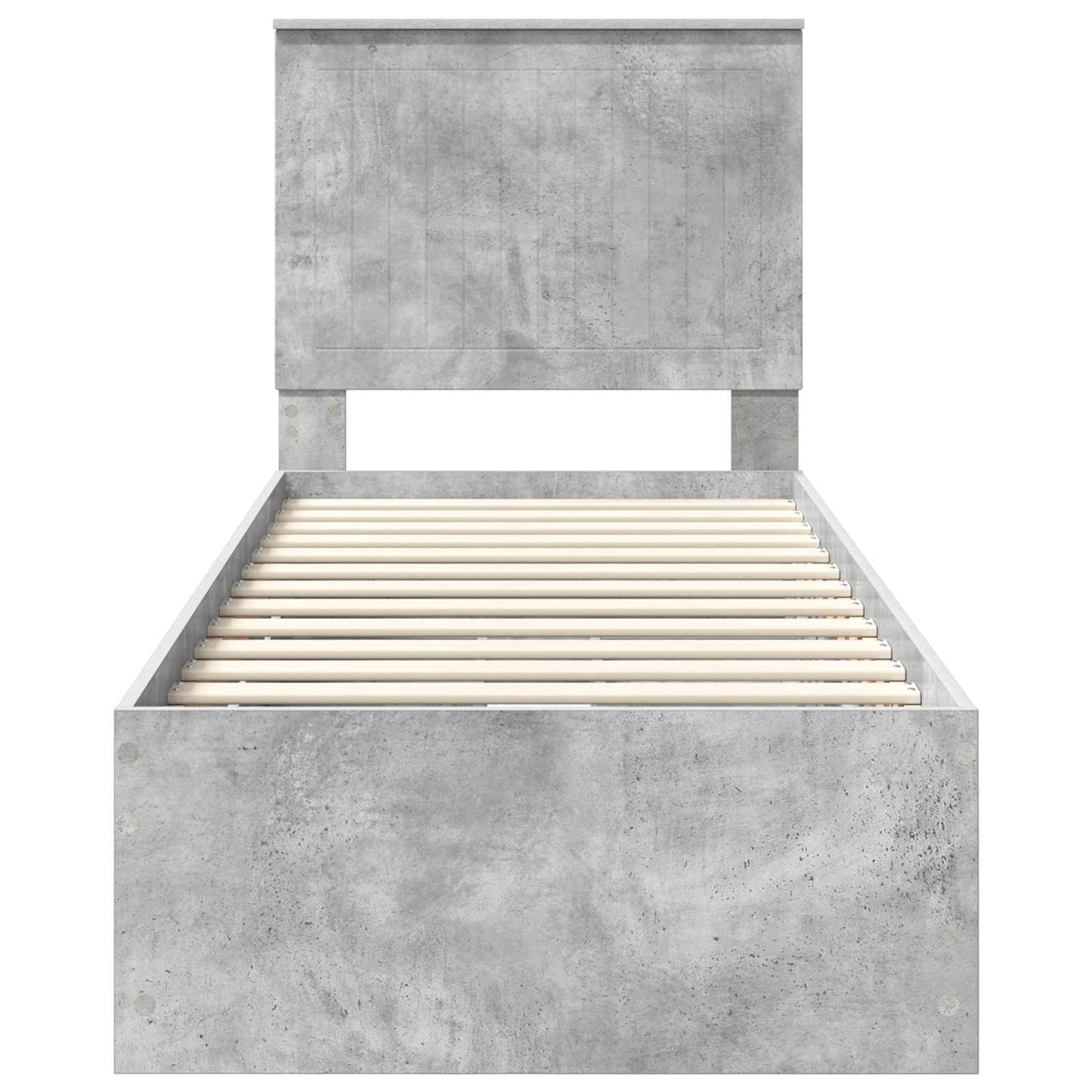 vidaXL Bed Frame with Drawer Concrete Grey 75 x 190 cm Engineer Wood