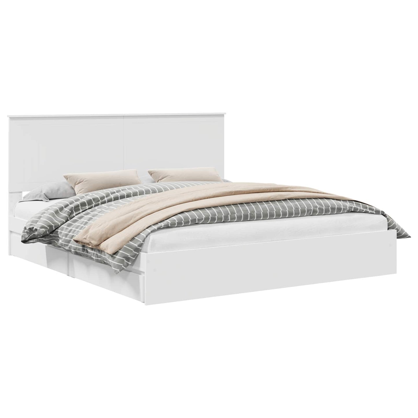 vidaXL Storage Bed with Headboard White 180 x 200 cm Engineered Wood