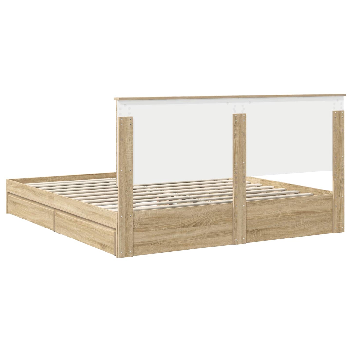 vidaXL Storage Bed with Drawer Sonoma Oak 180 x 200 cm Engineered Wood