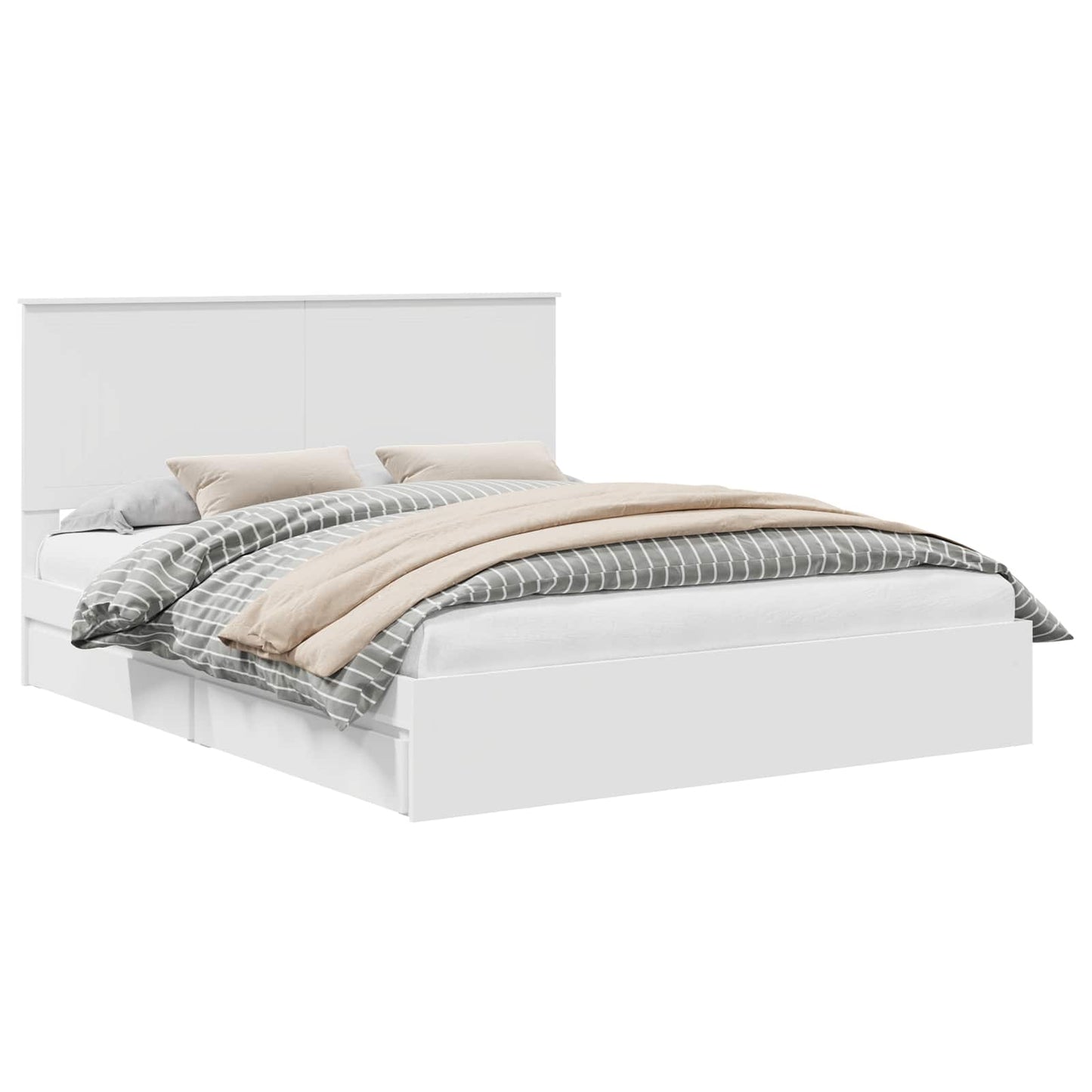 vidaXL Bed Frame with Drawer with Headboard Manual Engineered Wood