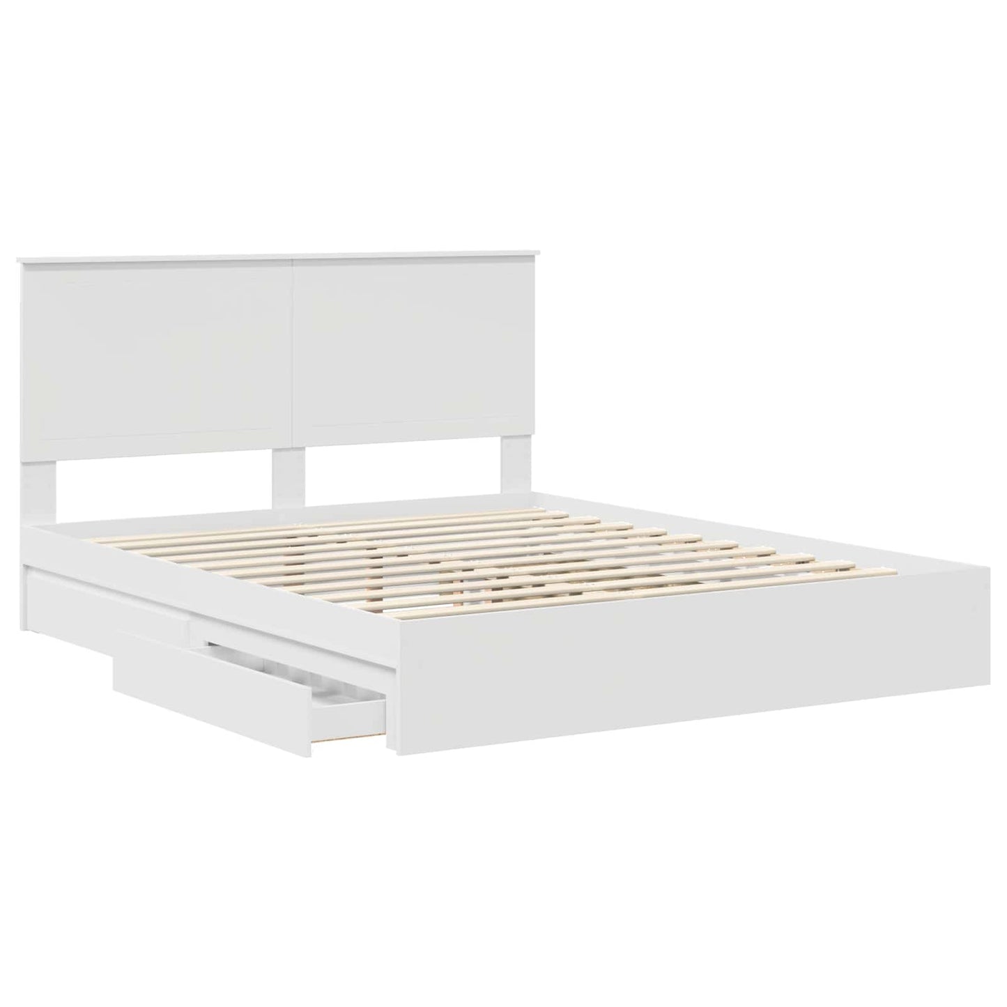 vidaXL Bed Frame with Drawer with Headboard Manual Engineered Wood