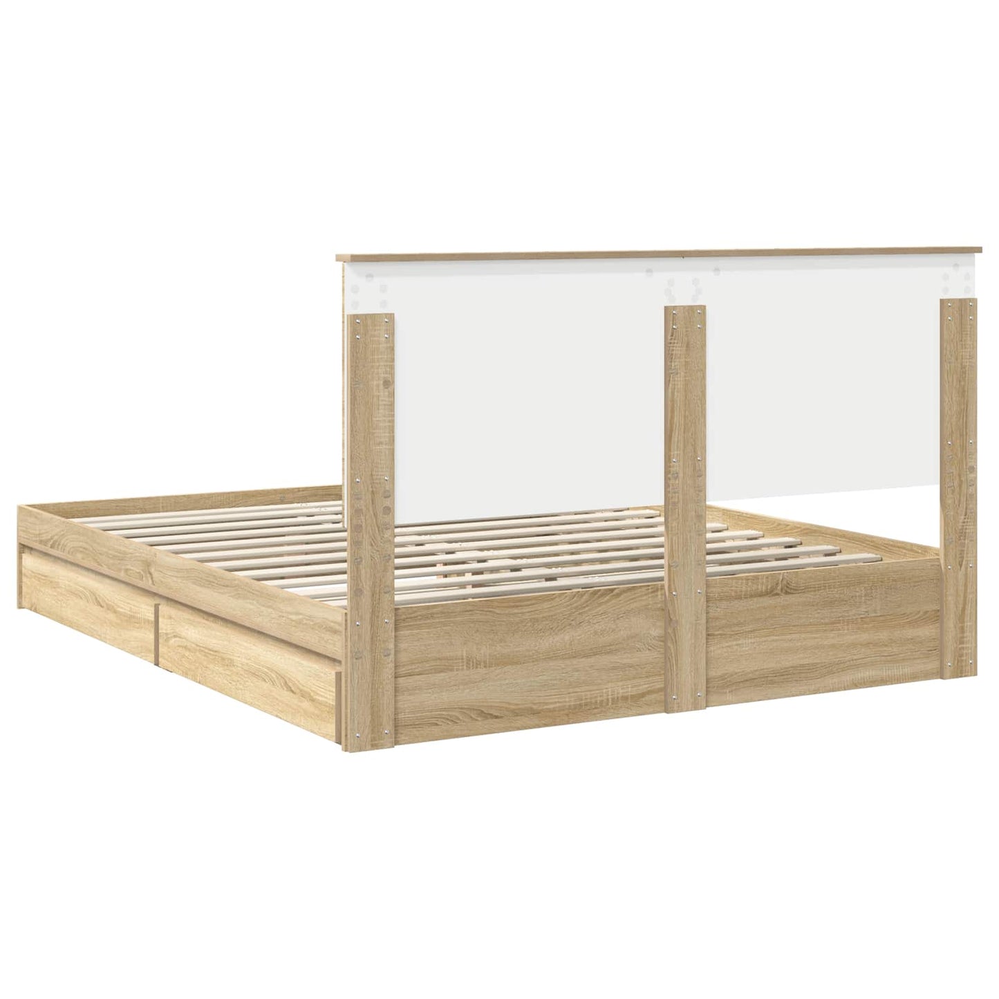 vidaXL Storage Bed with Drawer Sonoma Oak 160 x 200 cm Engineered Wood