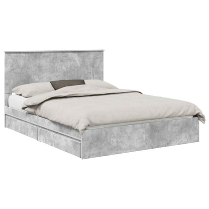 vidaXL Storage Bed Concrete Grey 150 x 200 cm Engineered Wood