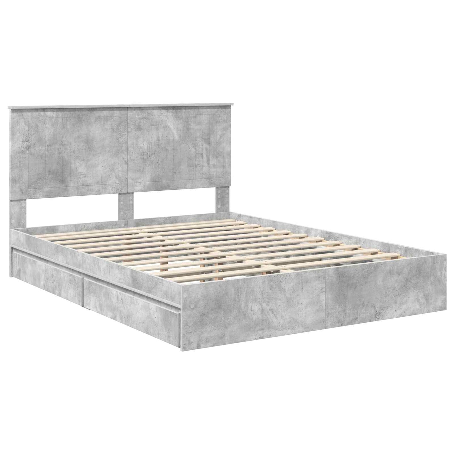 vidaXL Storage Bed Concrete Grey 150 x 200 cm Engineered Wood