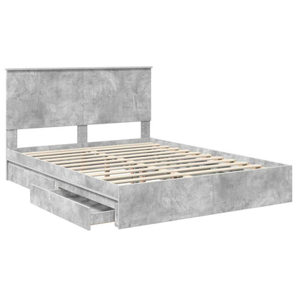 vidaXL Storage Bed Concrete Grey 150 x 200 cm Engineered Wood