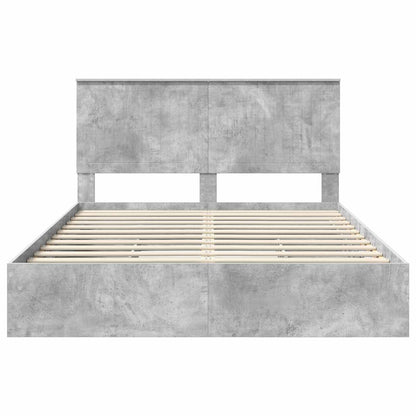 vidaXL Storage Bed Concrete Grey 150 x 200 cm Engineered Wood