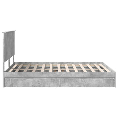 vidaXL Storage Bed Concrete Grey 150 x 200 cm Engineered Wood