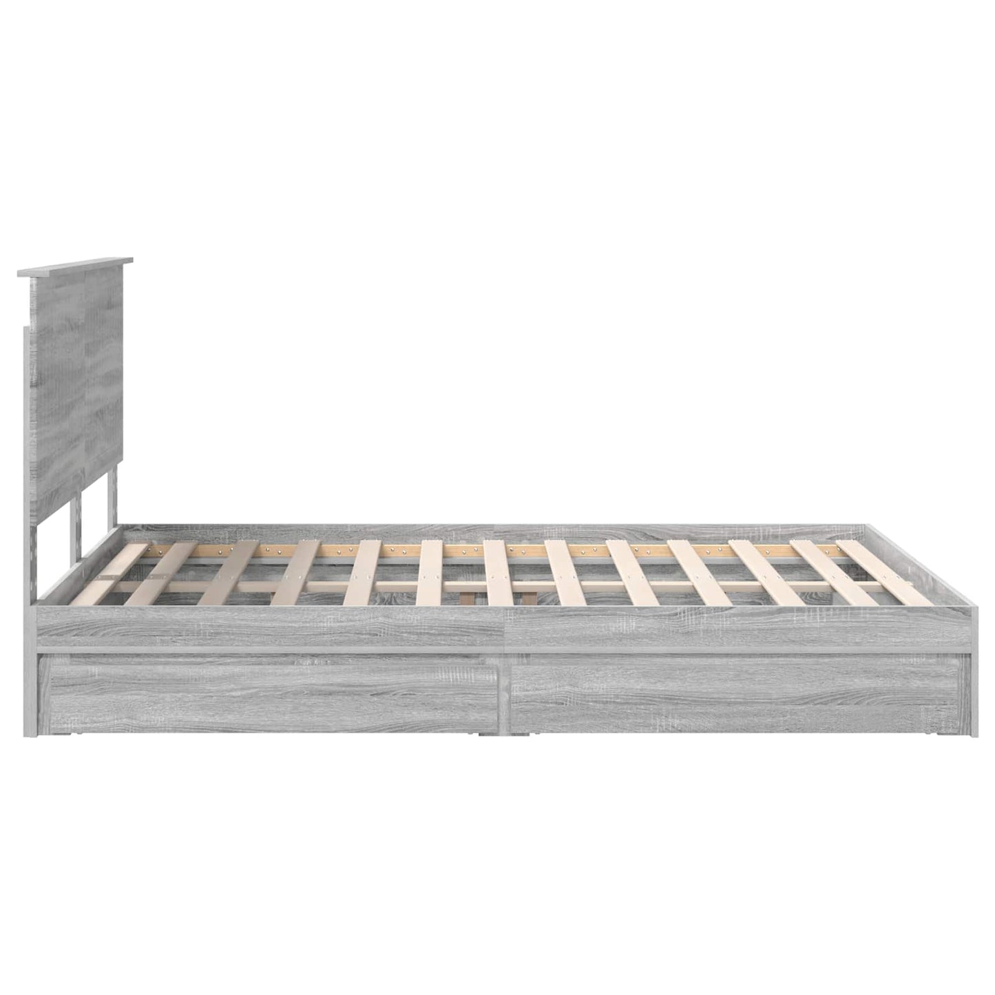 vidaXL Storage Bed Grey Sonoma 150 x 200 cm Engineered Wood