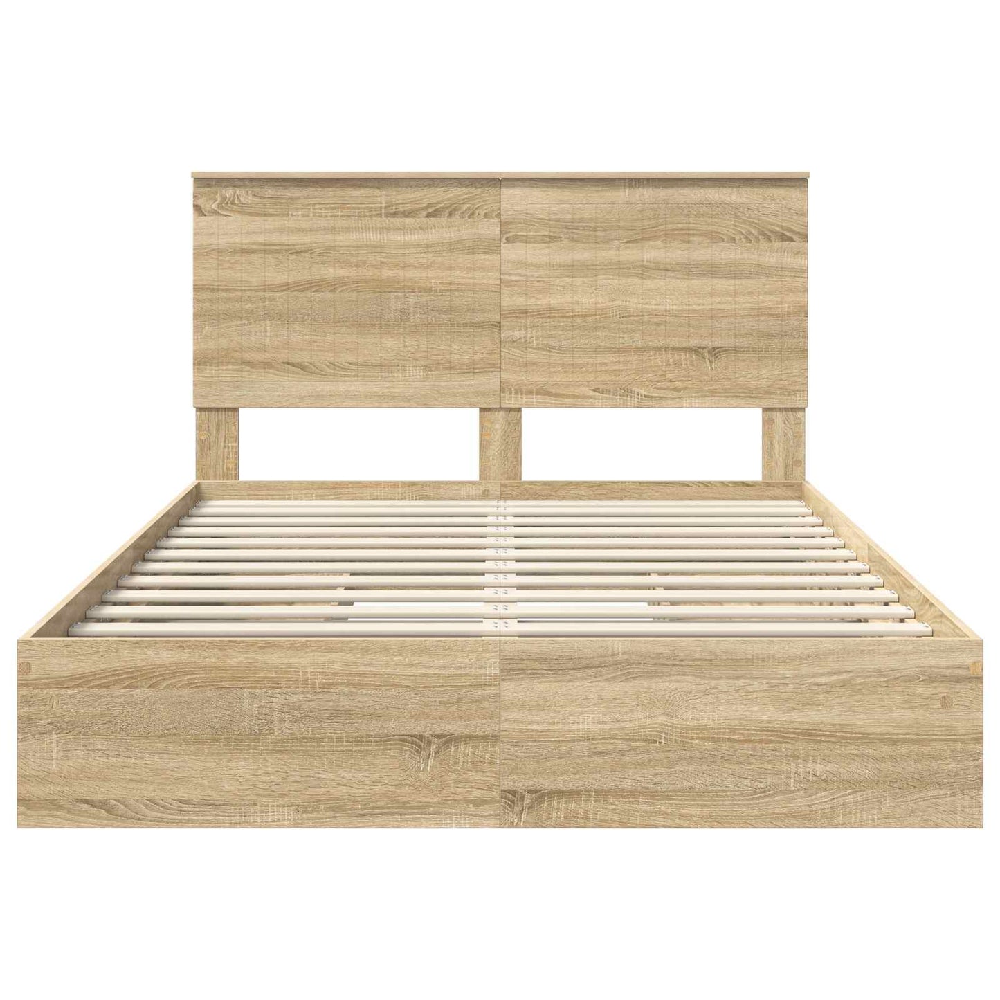 vidaXL Storage Bed with Drawer Sonoma Oak 140 x 200 cm Engineered Wood