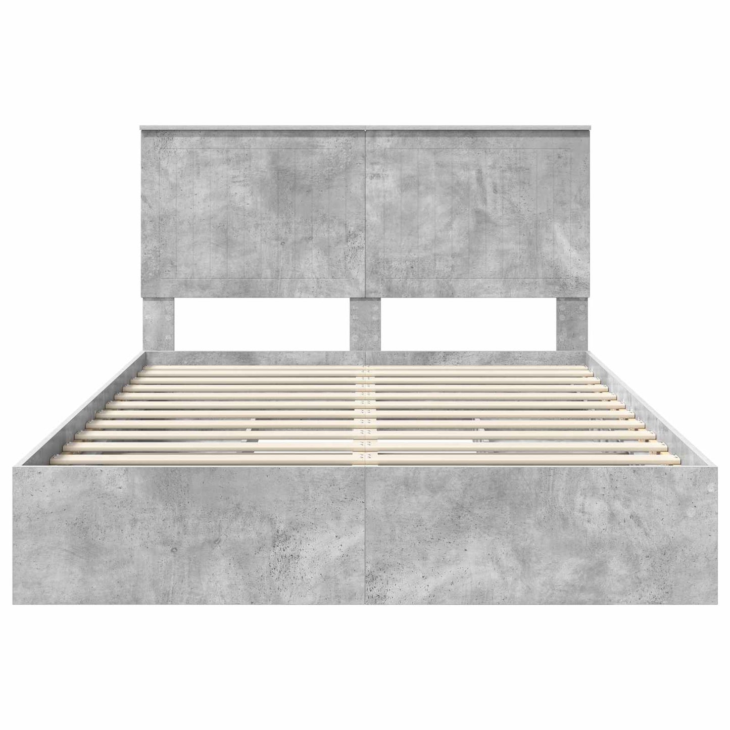 vidaXL Storage Bed Concrete Grey 135 x 190 cm Engineered Wood