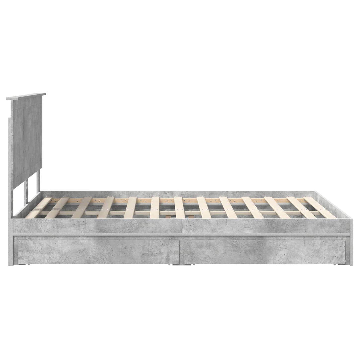 vidaXL Storage Bed Concrete Grey 135 x 190 cm Engineered Wood