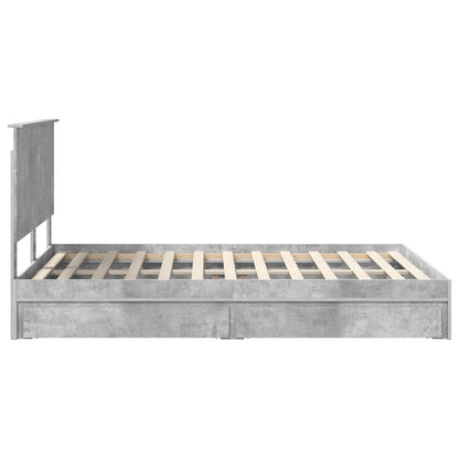 vidaXL Storage Bed Concrete Grey 135 x 190 cm Engineered Wood