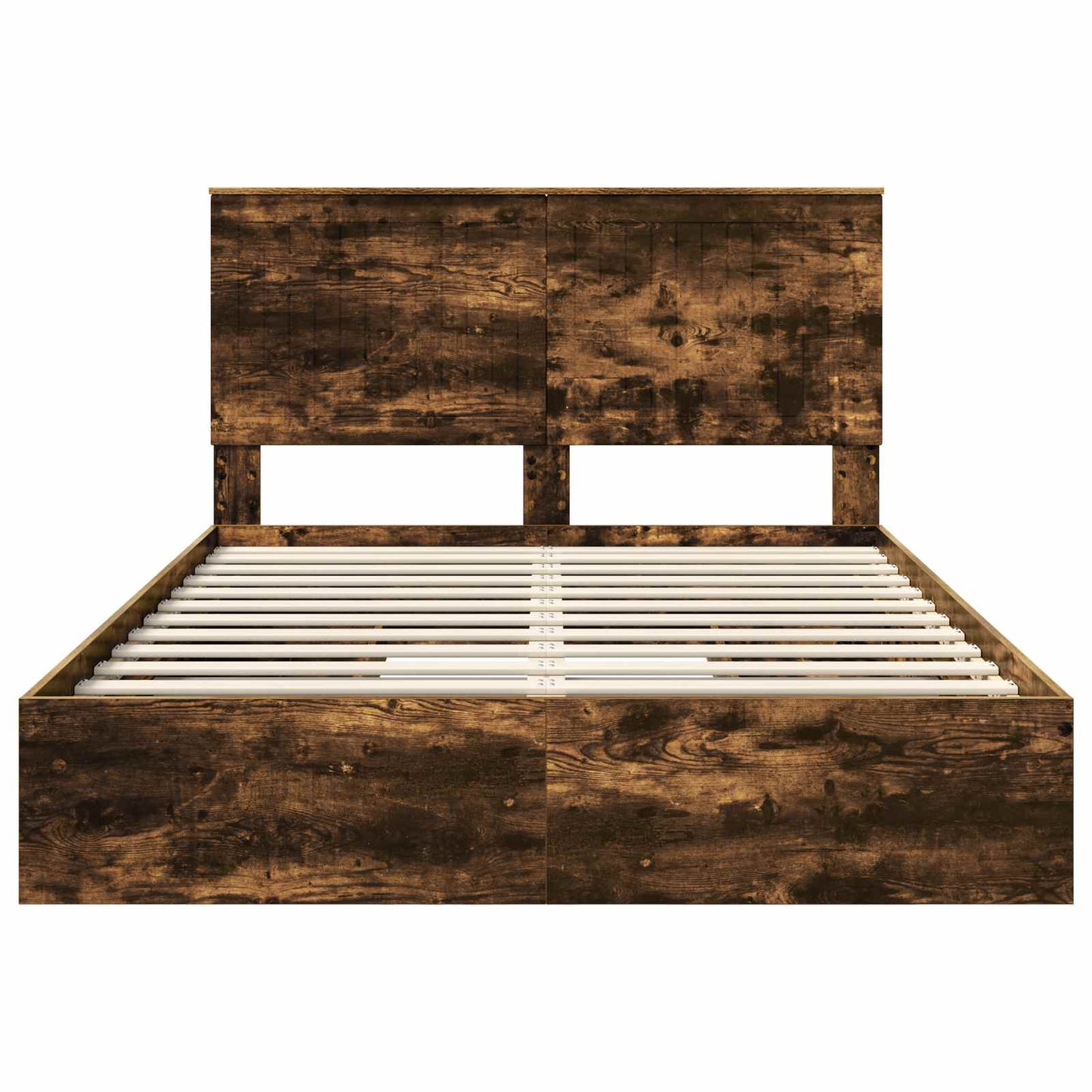 vidaXL Storage Bed with Drawer Smoked Oak 135 x 190 cm Engineered Wood