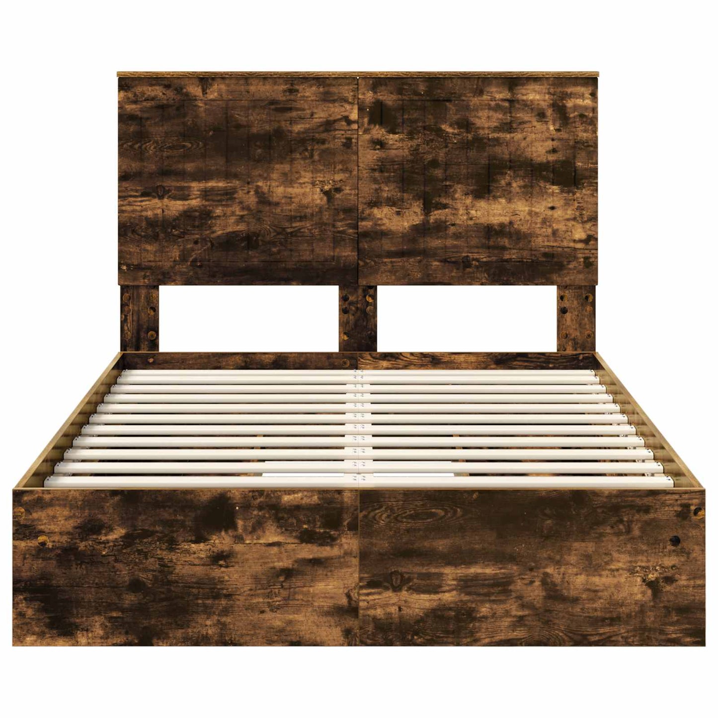 vidaXL Storage Bed with Drawer Smoked Oak 120 x 200 cm Engineered Wood