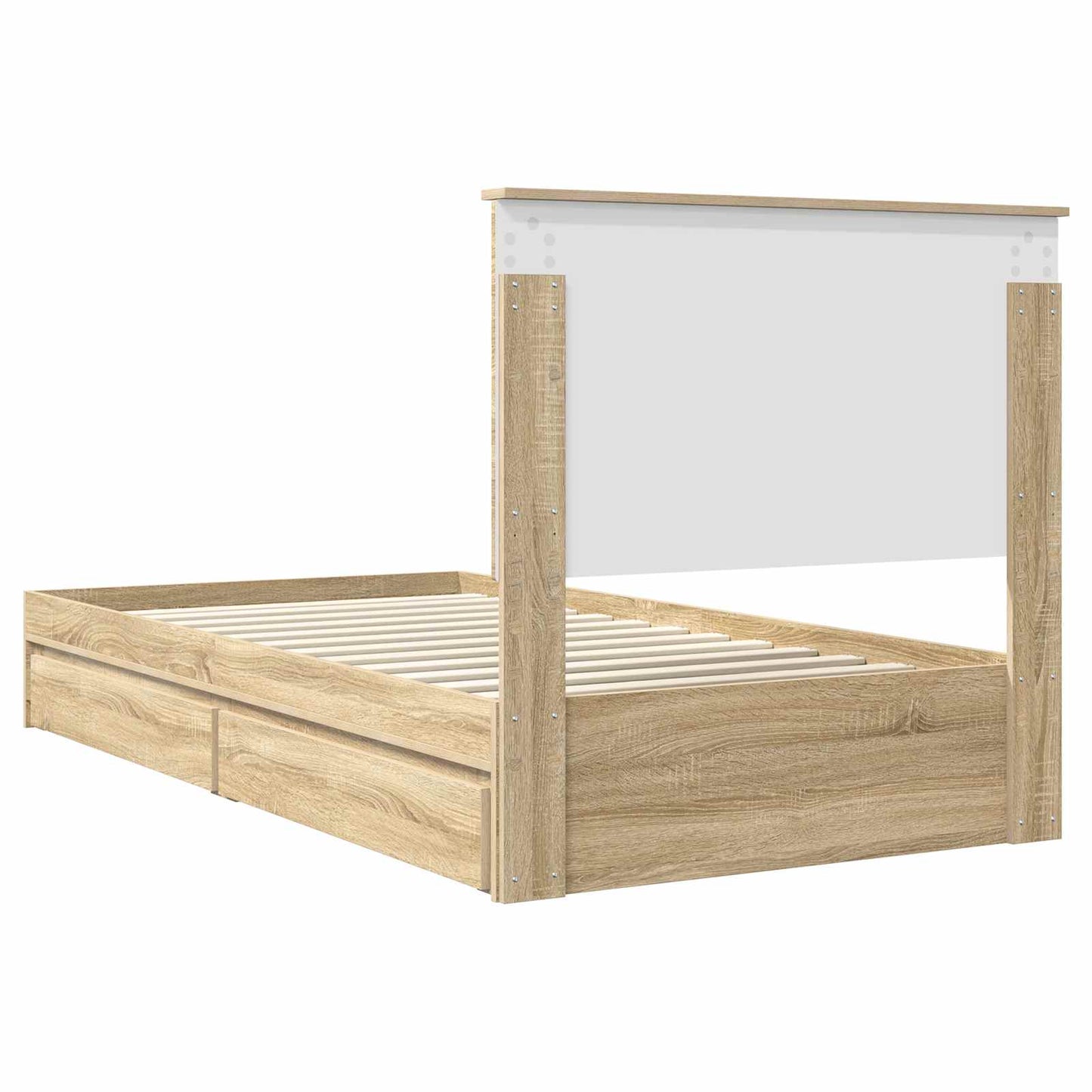 vidaXL Storage Bed with Drawer Sonoma Oak 100 x 200 cm Engineered Wood