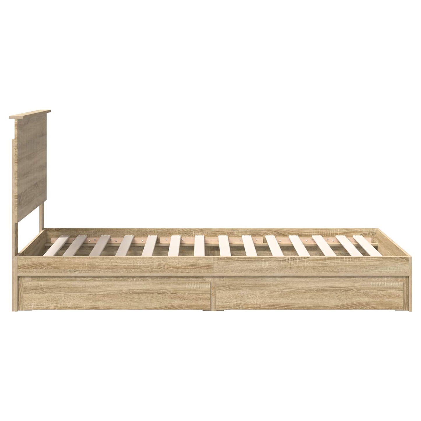 vidaXL Storage Bed with Drawer Sonoma Oak 100 x 200 cm Engineered Wood