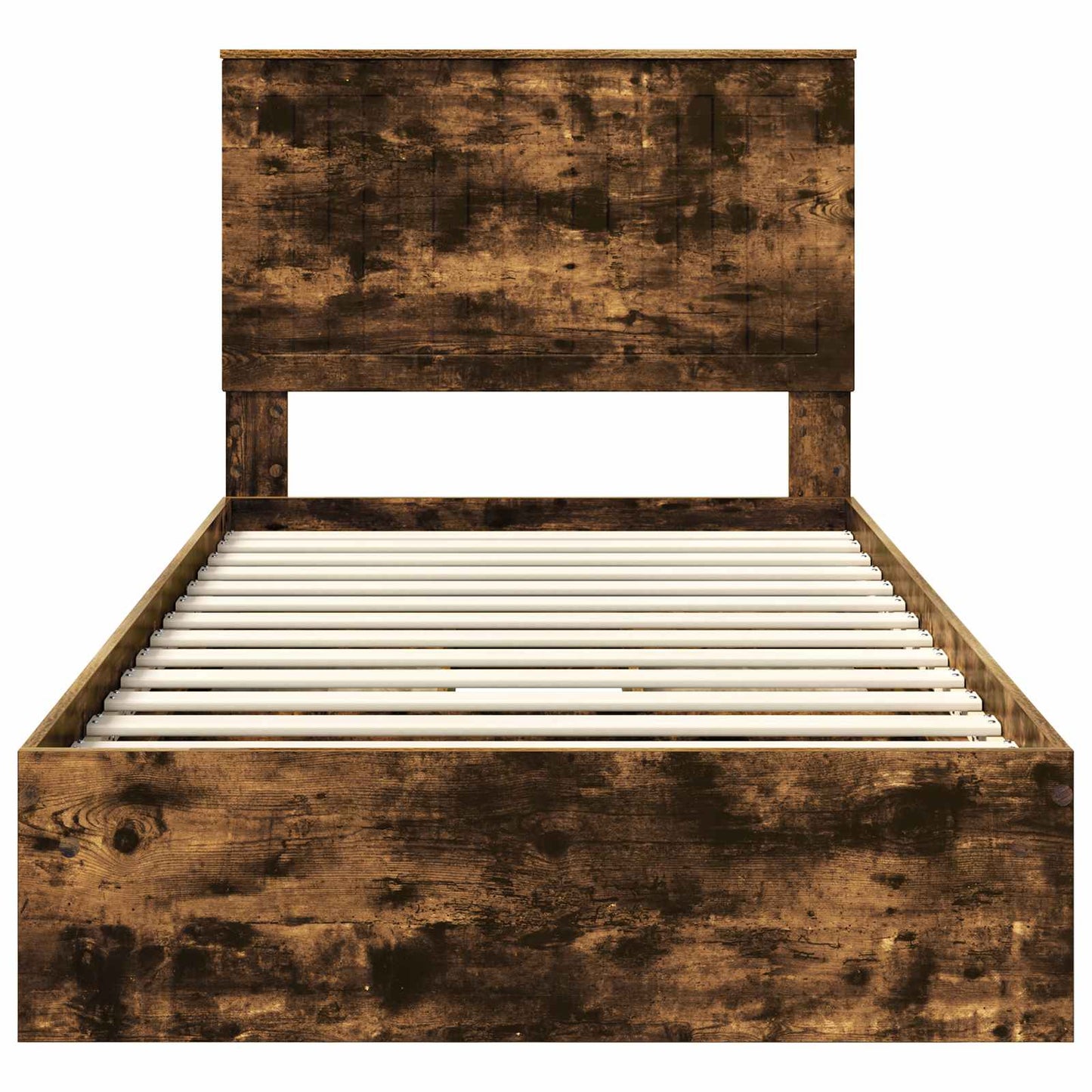 vidaXL Storage Bed with Drawer Smoked Oak 100 x 200 cm Engineered Wood