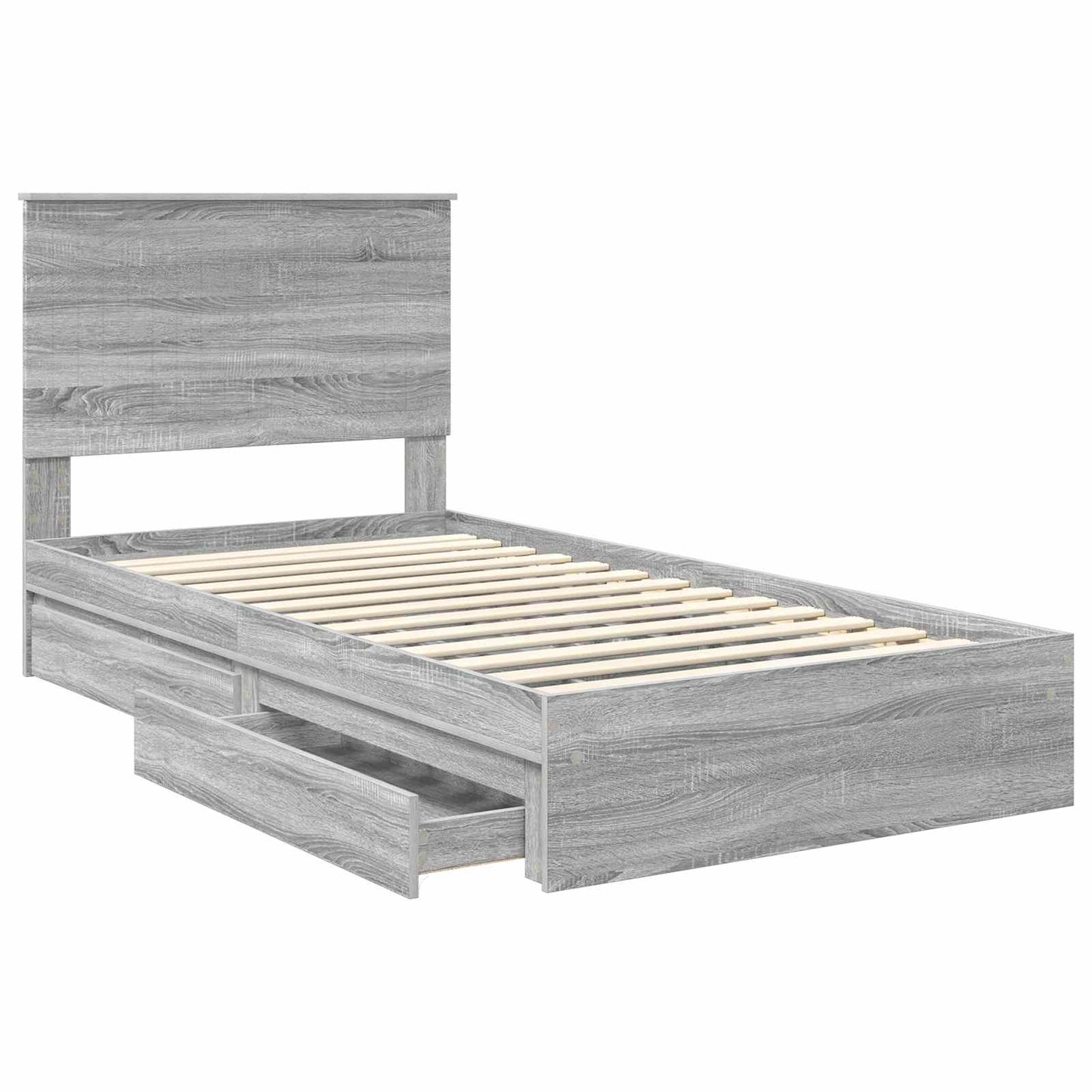 vidaXL Storage Bed Grey Sonoma 100 x 200 cm Engineered Wood