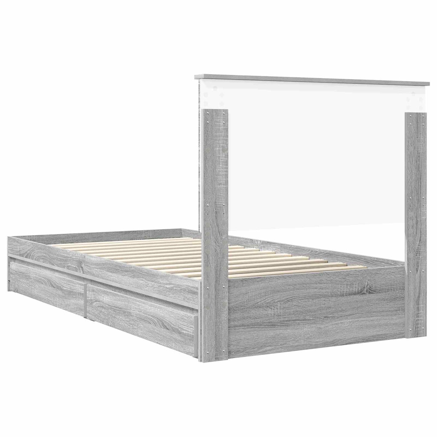 vidaXL Storage Bed Grey Sonoma 100 x 200 cm Engineered Wood