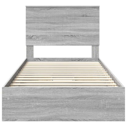 vidaXL Storage Bed Grey Sonoma 100 x 200 cm Engineered Wood