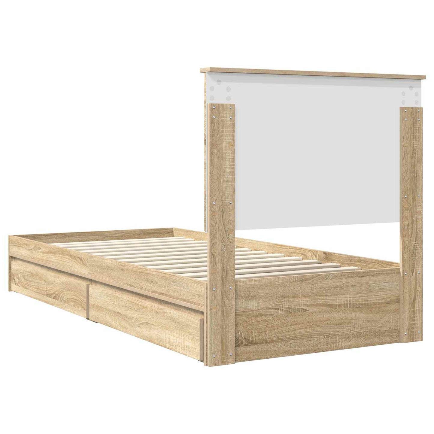 vidaXL Storage Bed with Drawer Sonoma Oak 90 x 190 cm Engineered Wood