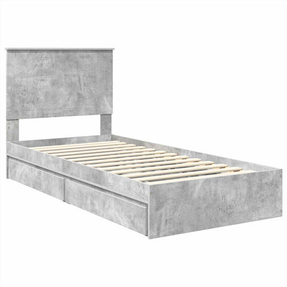 vidaXL Storage Bed Concrete Grey 90 x 190 cm Engineered Wood