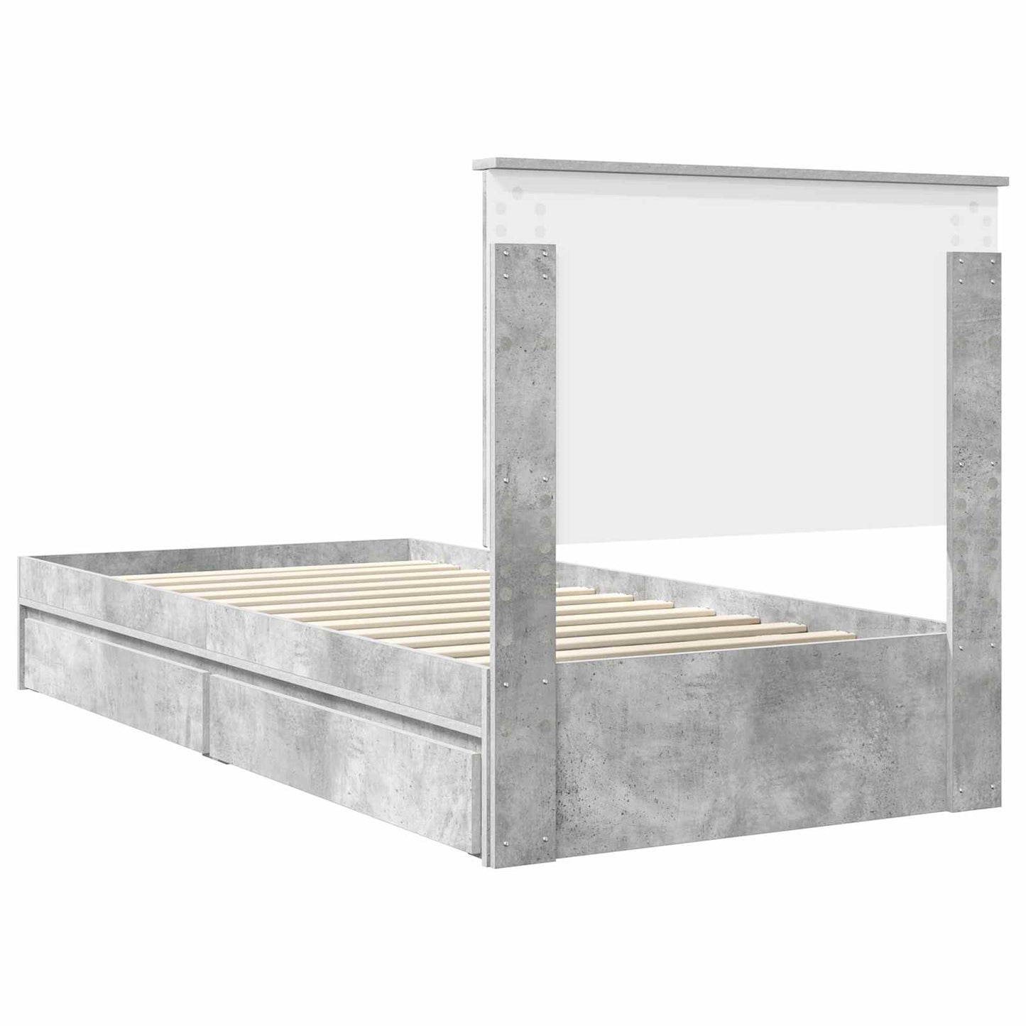vidaXL Storage Bed Concrete Grey 90 x 190 cm Engineered Wood