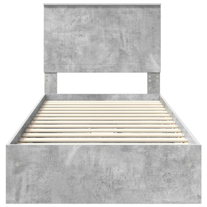 vidaXL Storage Bed Concrete Grey 90 x 190 cm Engineered Wood
