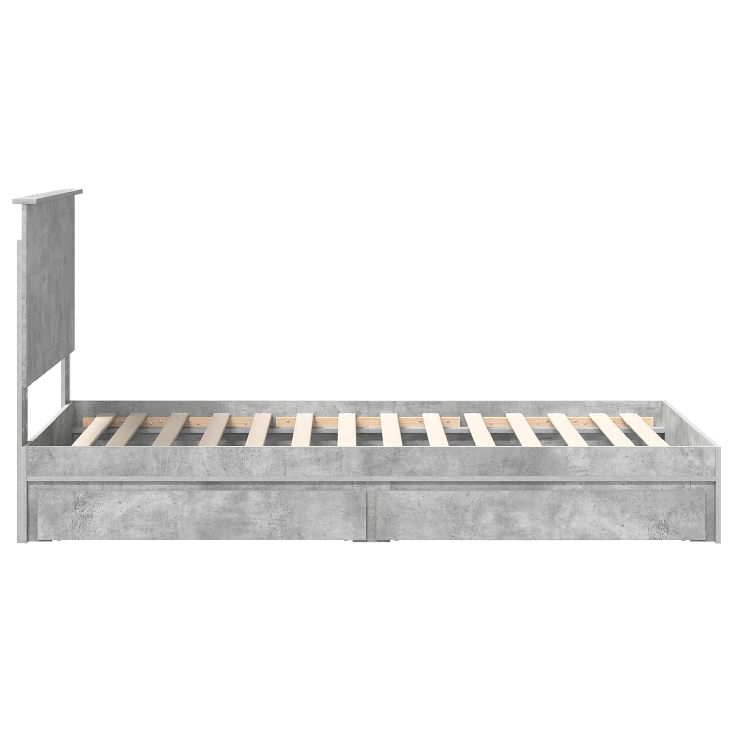 vidaXL Storage Bed Concrete Grey 90 x 190 cm Engineered Wood