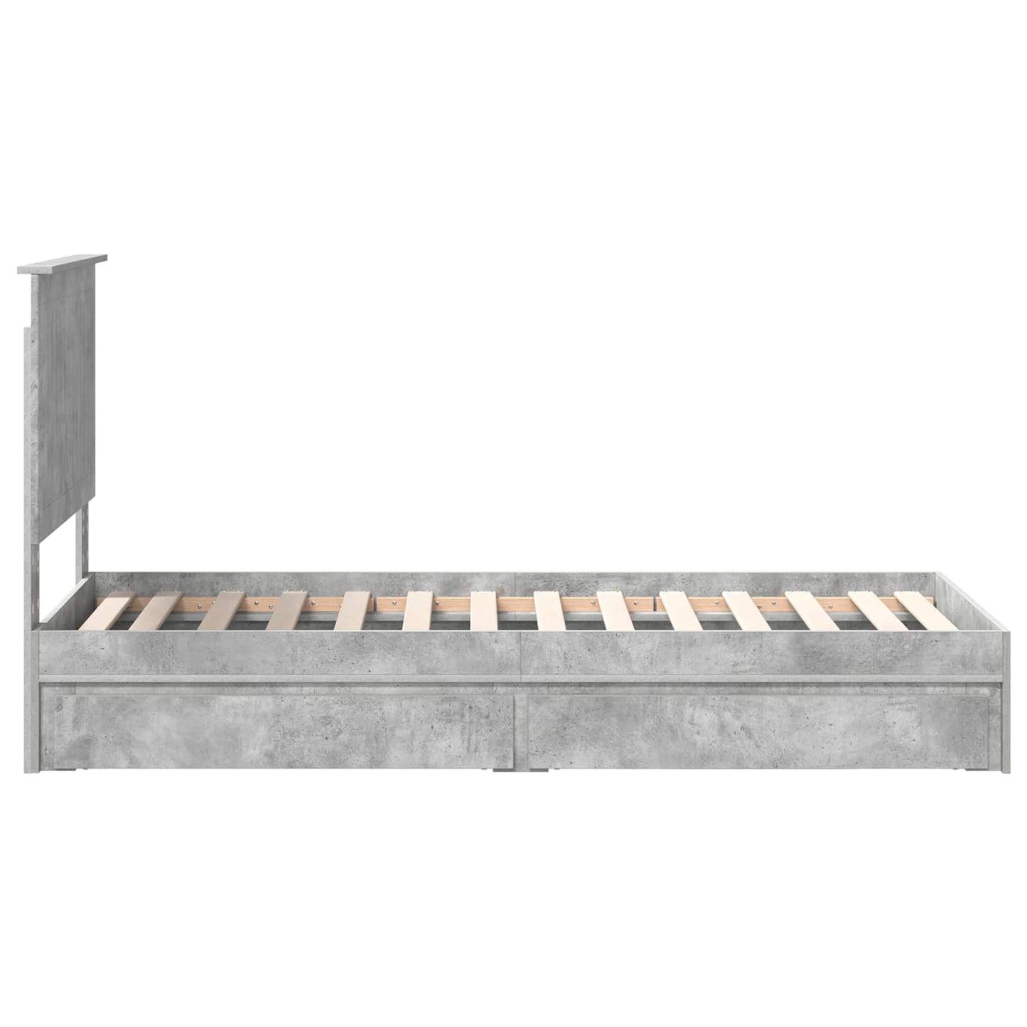 vidaXL Storage Bed Concrete Grey 75 x 190 cm Engineered Wood