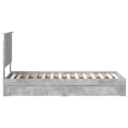 vidaXL Storage Bed Concrete Grey 75 x 190 cm Engineered Wood